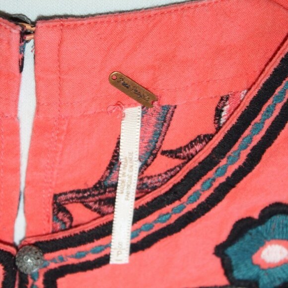 FREE PEOPLE EMBROIDERED FLORAL JUMSUIT SOPHIA BOHO ROMPER SUMMER BUTTERFLY Sz. S - Picture 6 of 11